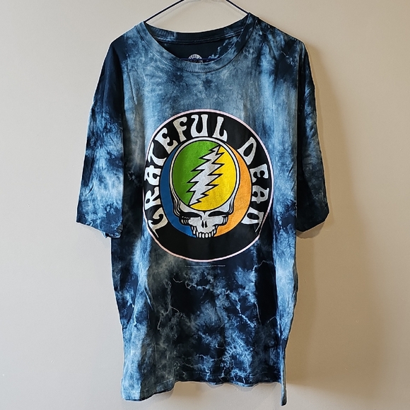 Grateful Dead Other - Grateful Dead XLTie-Dye Skull Logo Tee - Black/Blue with Green & Yellow Graphics